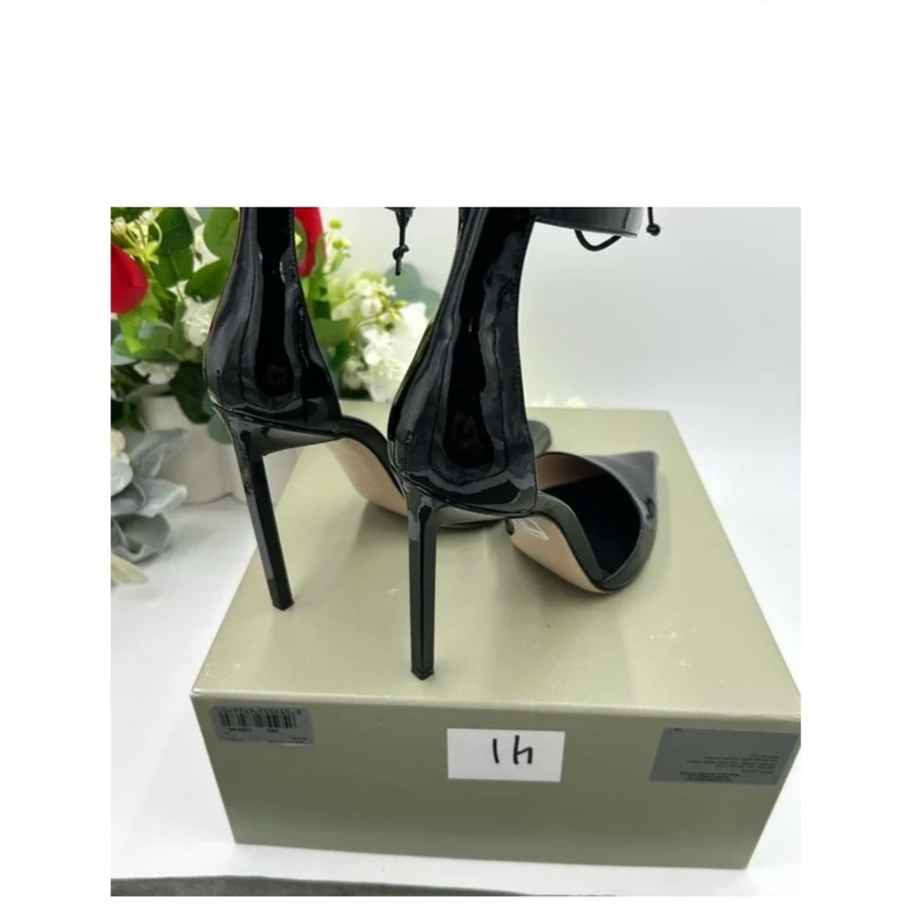 Tom Ford Black Patent Leather Women ankle tie 105 mm pumps size 41 made Italy - Picture 4 of 7